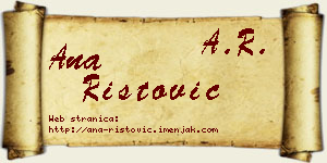 Ana Ristović vizit kartica